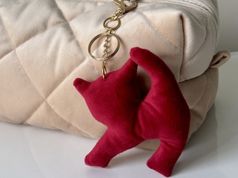 Brelok welurowy KOTEK