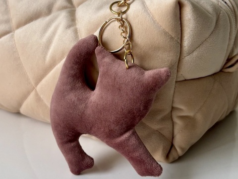 Brelok welurowy KOTEK