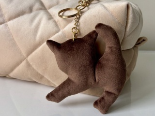 Brelok welurowy KOTEK