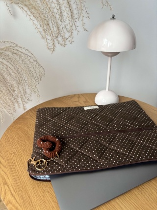 Etui na laptopa bawełniane BROWN DOTS