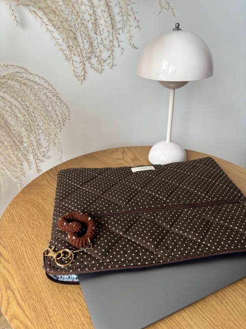Etui na laptopa bawełniane BROWN DOTS