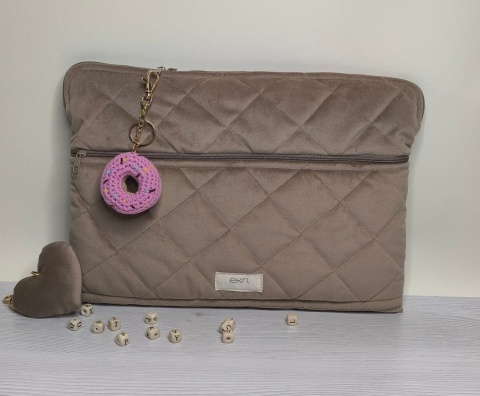 Etui na laptopa welurowe BEIGE VELVET