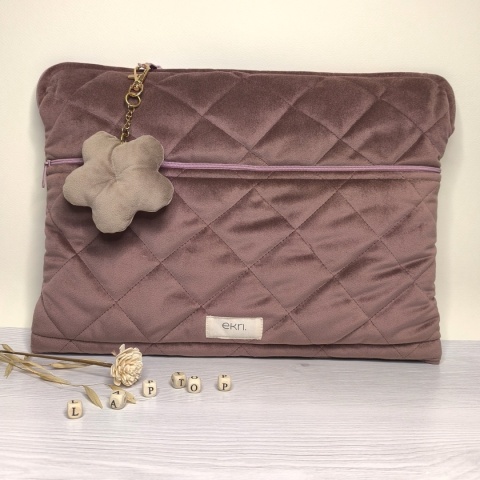 Etui na laptopa welurowe ROSE VELVET