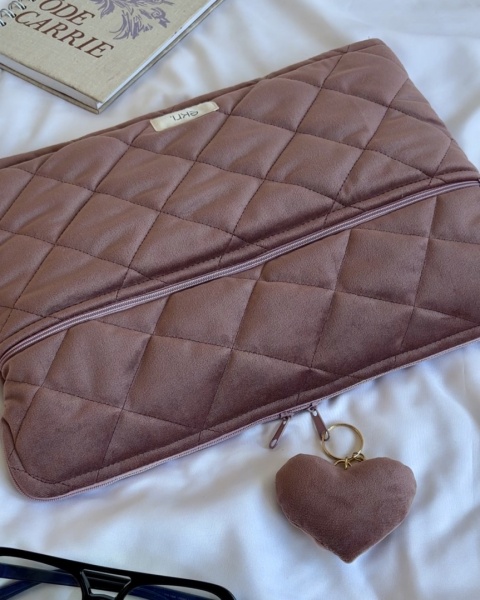 Etui na laptopa welurowe ROSE VELVET