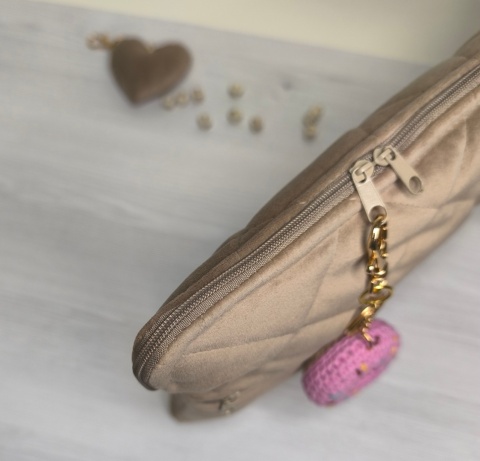 Etui na laptopa welurowe BEIGE VELVET