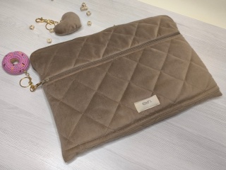 Etui na laptopa welurowe BEIGE VELVET