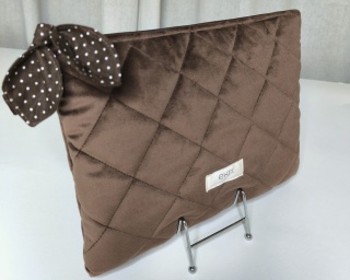Saszetka welurowa BROWN VELVET M
