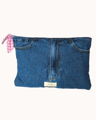 Etui na tablet UPCYCLED JEANS Różowa kratka