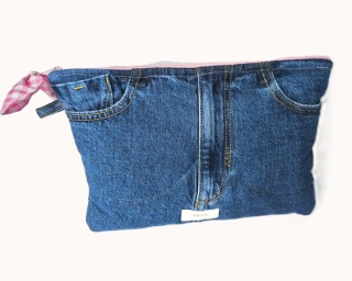Etui na tablet UPCYCLED JEANS Różowa kratka