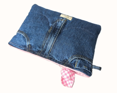 Etui na tablet UPCYCLED JEANS Różowa kratka