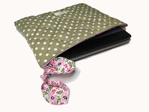 Etui na tablet bawełniane GREEN DOTS