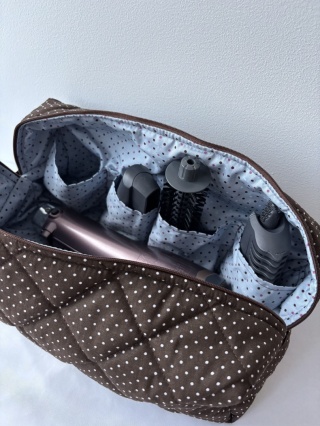 Kosmetyczka bawełniana BOX BROWN DOTS L