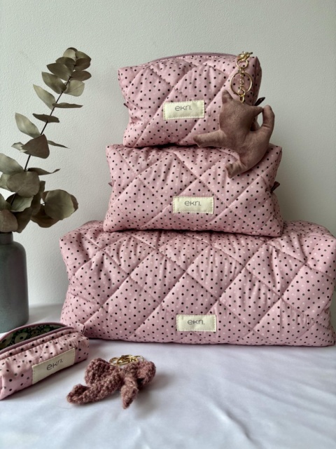 Kosmetyczka bawełniana BOX PINK DOTS S