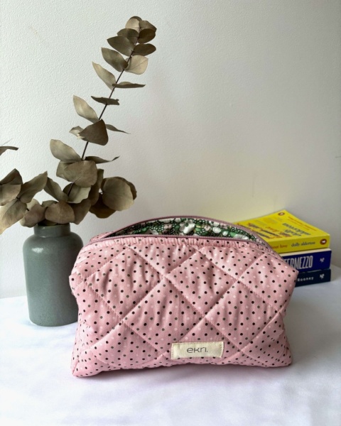 Kosmetyczka bawełniana BOX PINK DOTS S