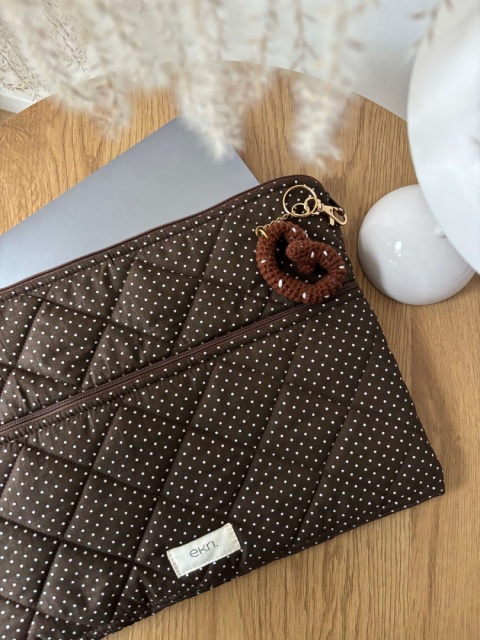 Kosmetyczka bawełniana BOX BROWN DOTS M