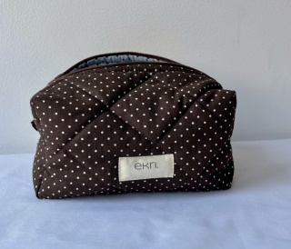 Kosmetyczka bawełniana BOX BROWN DOTS S