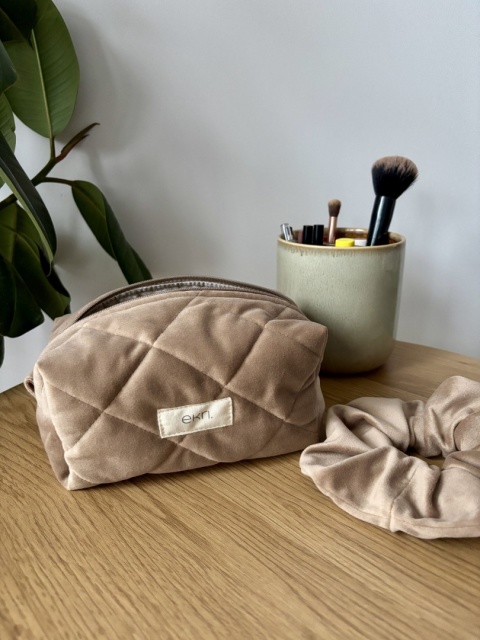 Kosmetyczka welurowa BOX BEIGE VELVET M