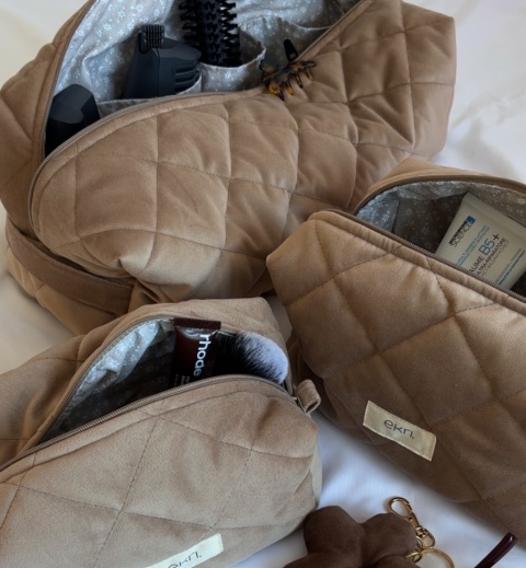 Kosmetyczka welurowa BOX BEIGE VELVET M