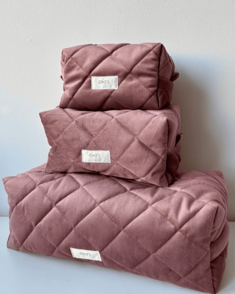 Kosmetyczka welurowa BOX BEIGE VELVET M