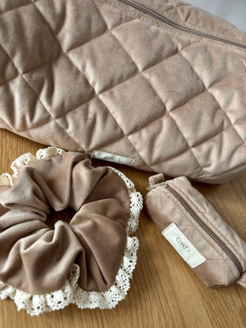 Kosmetyczka welurowa BOX BEIGE VELVET XS