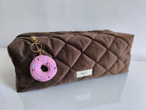 Kosmetyczka welurowa BOX BROWN VELVET L