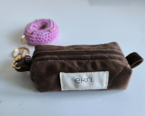 Kosmetyczka welurowa BOX BROWN VELVET XS