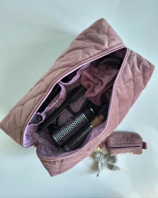 Kosmetyczka welurowa BOX ROSE VELVET L