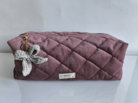 Kosmetyczka welurowa BOX ROSE VELVET L