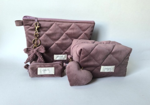 Kosmetyczka welurowa BOX ROSE VELVET M