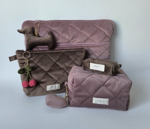 Kosmetyczka welurowa BOX ROSE VELVET M