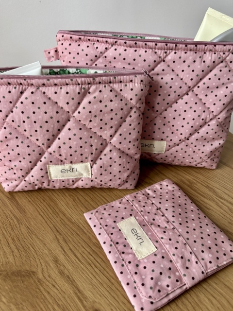 Saszetka bawełniana PINK DOTS L