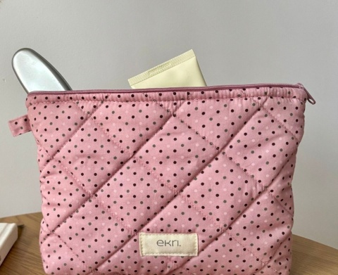 Saszetka bawełniana PINK DOTS L