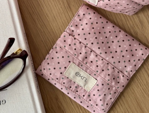 Saszetka bawełniana PINK DOTS S