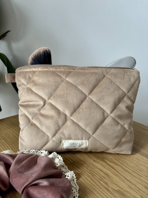 Saszetka welurowa BEIGE VELVET L