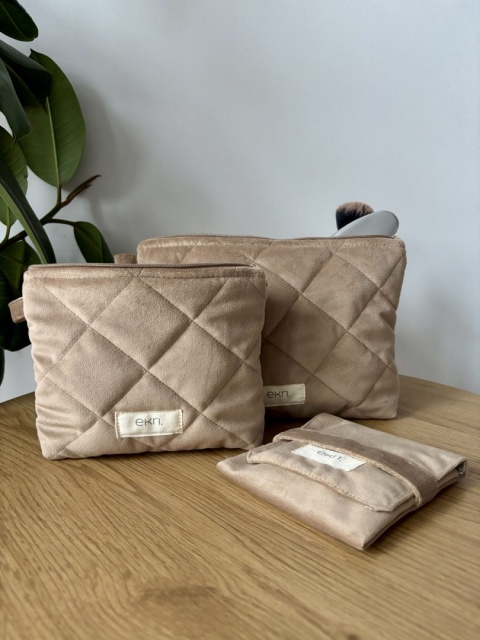 Saszetka welurowa BEIGE VELVET L