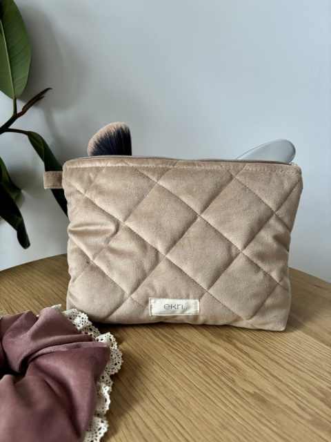 Saszetka welurowa BEIGE VELVET M