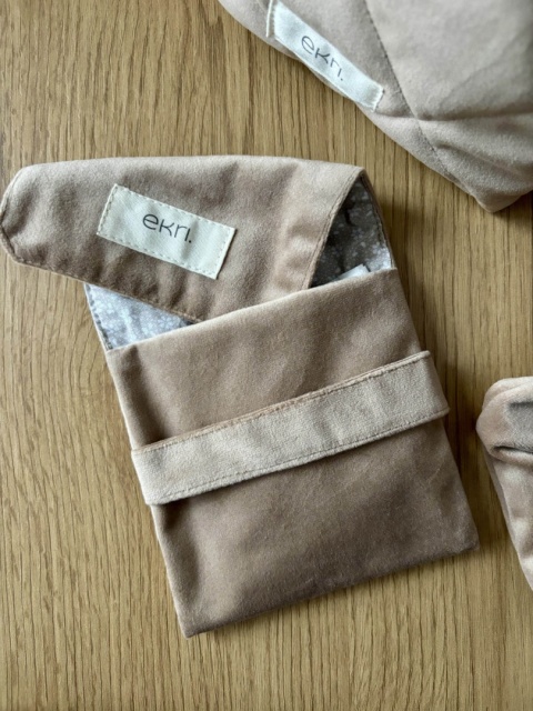 Saszetka welurowa BEIGE VELVET S