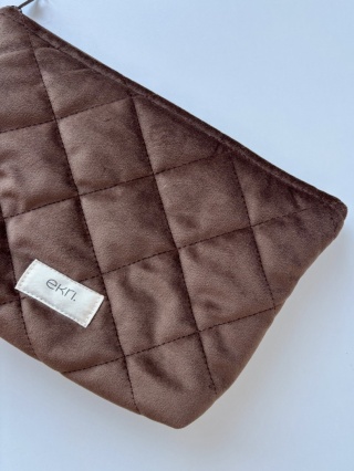 Saszetka welurowa BROWN VELVET L