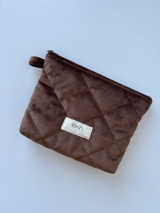 Saszetka welurowa BROWN VELVET M