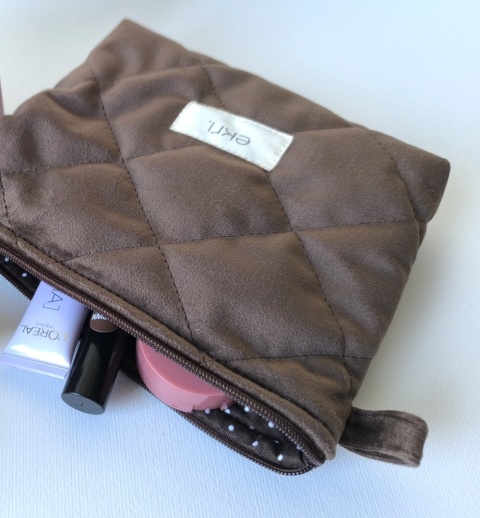 Saszetka welurowa BROWN VELVET M