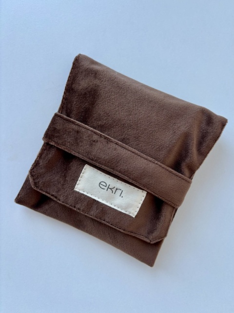 Saszetka welurowa BROWN VELVET S