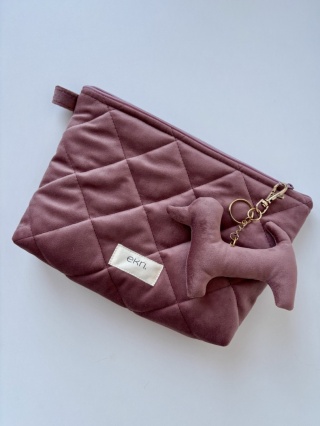 Saszetka welurowa ROSE VELVET M