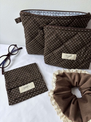 Scrunchie z koronką BROWN VELVET