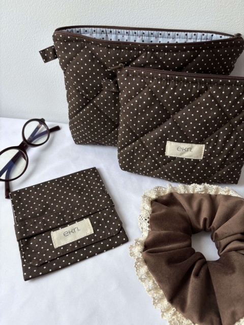 Scrunchie z koronką BROWN VELVET