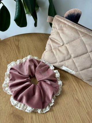 Scrunchie z koronką ROSE VELVET