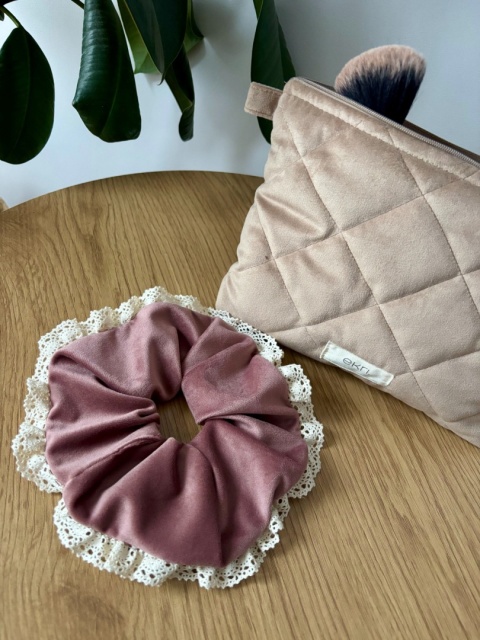 Scrunchie z koronką ROSE VELVET