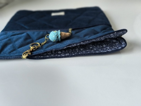 Etui na laptopa welurowe NAVY OCEAN VELVET