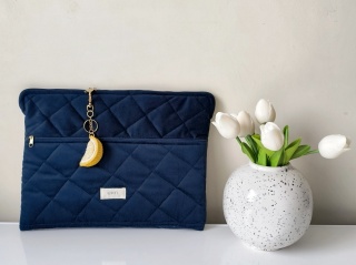 Etui na laptopa welurowe NAVY OCEAN VELVET