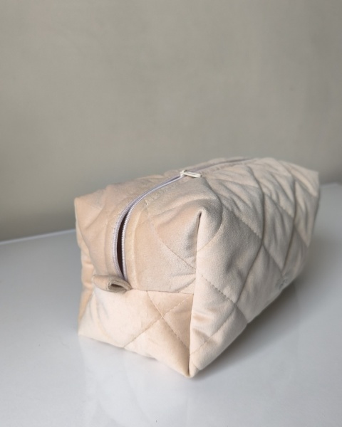 Kosmetyczka welurowa BOX CHAMPAGNE VELVET M