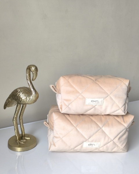Kosmetyczka welurowa BOX CHAMPAGNE VELVET M